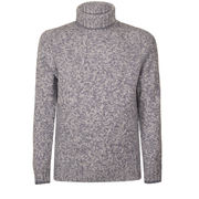 WOOL TURTLENECK Man Hazelnut Light Blue Melange WOOL TURTLENECK Man Hazelnut Light Blue Melange