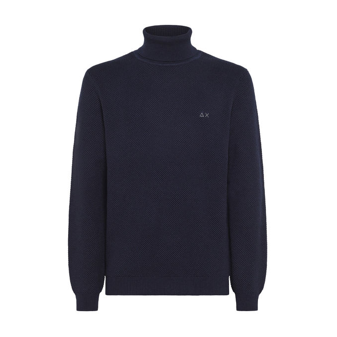 WOOL TURTLENECK Man Navy Blue