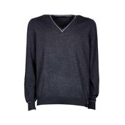 WOOL V NECK SWEATER Man Charcoal WOOL V NECK SWEATER Man Charcoal