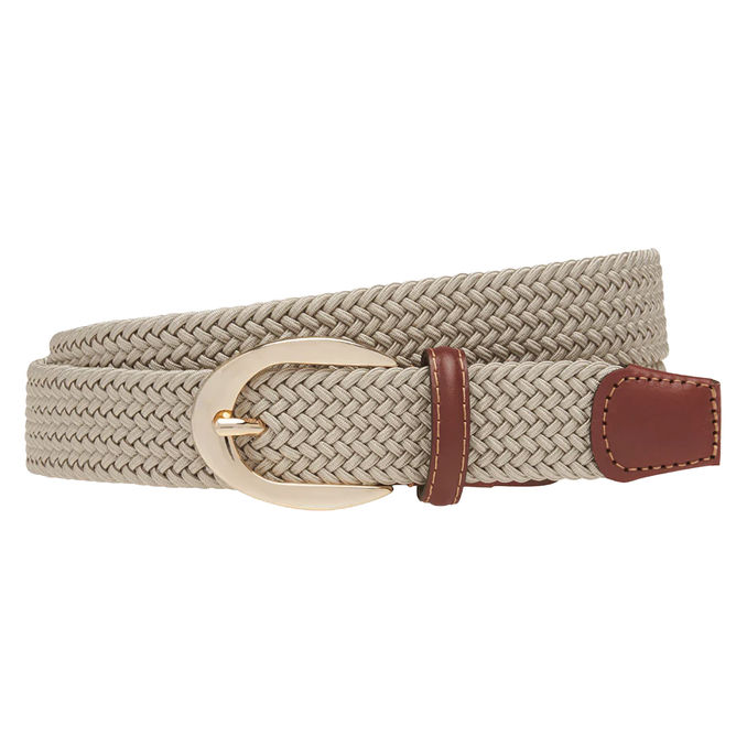 WOVEN RAYON STRETCH BELT Woman Beige