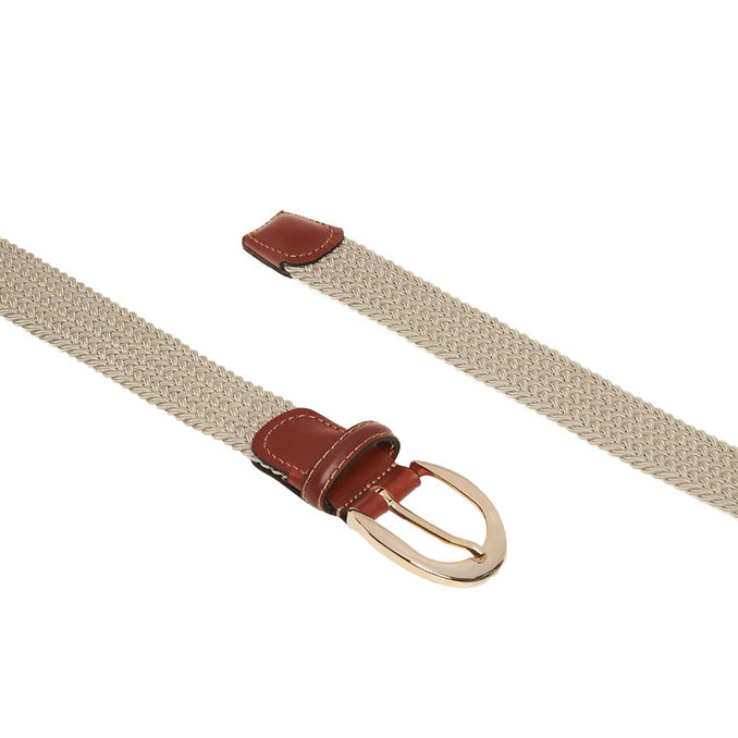 WOVEN RAYON STRETCH BELT Woman Beige