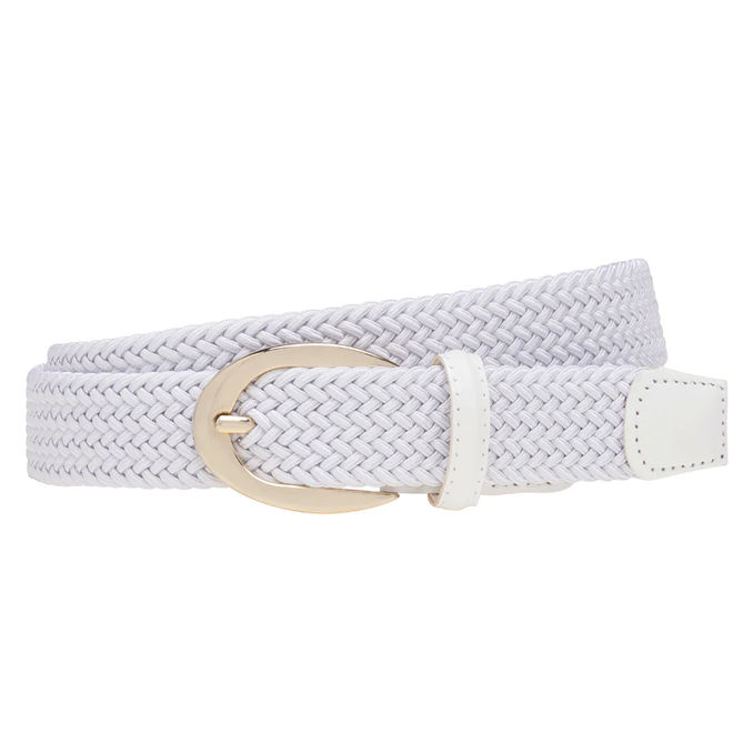 WOVEN RAYON STRETCH BELT Woman White
