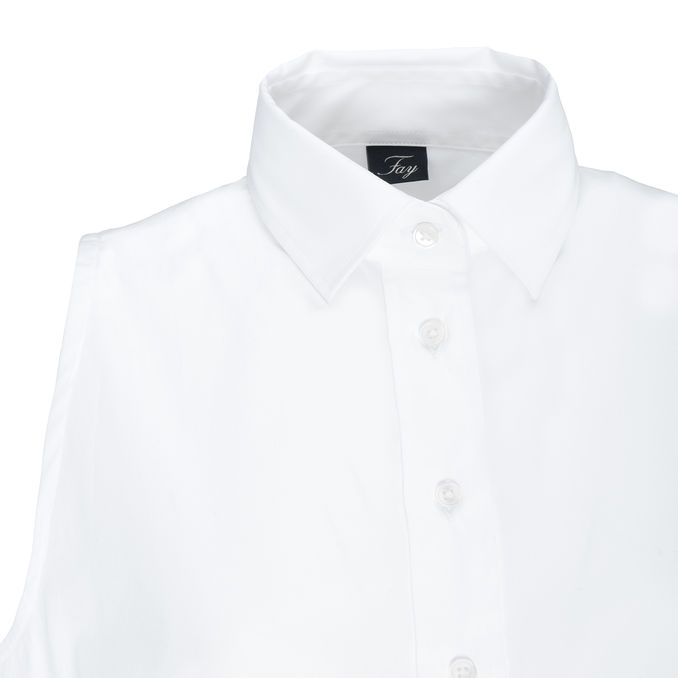 WRAP SHIRT IN STRETCH COTTON Woman White