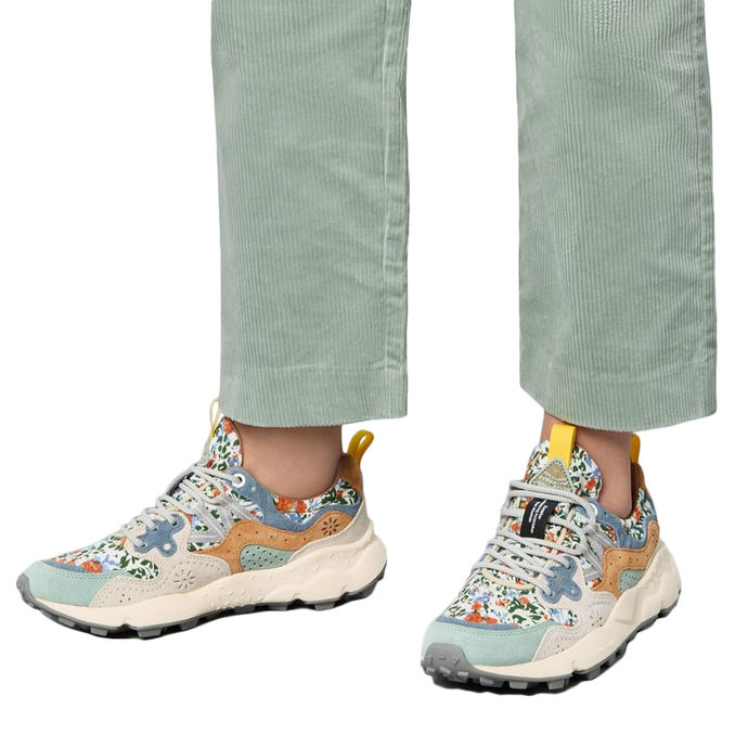 YAMANO 3 FLORAL PRINT SNEAKERS Woman Grey Milk