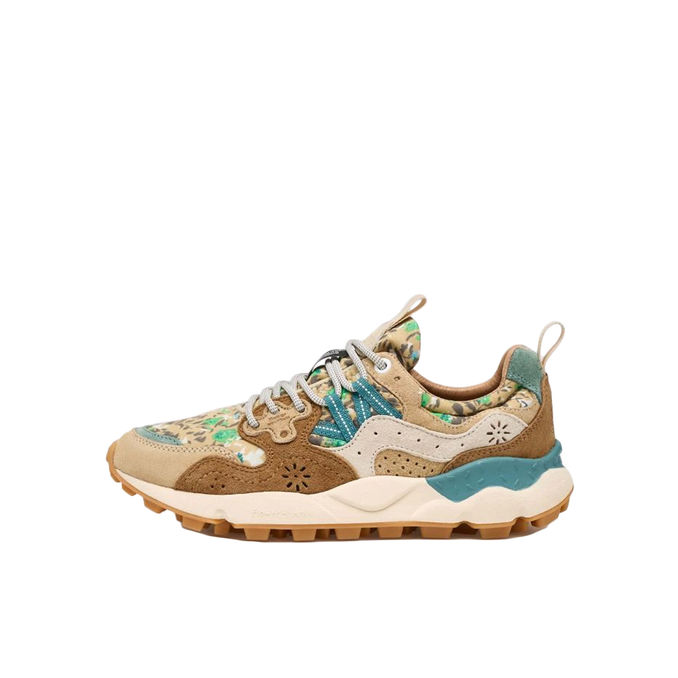 YAMANO 3 FLORAL PRINT SNEAKERS Woman Light Brown Dark Brown