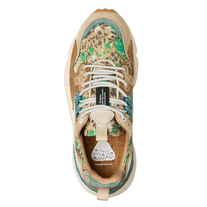 YAMANO 3 FLORAL PRINT SNEAKERS Woman Light Brown Dark Brown