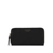 ZIP AROUND WALLET IN HAMMERED FAUX LEATHER Woman Black ZIP AROUND WALLET IN HAMMERED FAUX LEATHER Woman Black