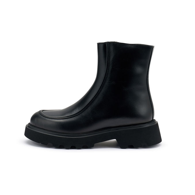 ZIP LEATHER ANKLE Women Black